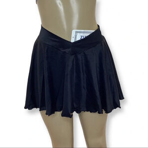 Zuliana Size M/L Black Y2K Lettuce Trim Skater Skirt Made in USA. New With Tags.
